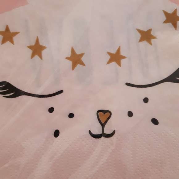 Sleeping Cat Face Napkins Pack of 20 - Picture 2 of 4